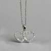 Sterling Silver Double Cubic Zirconia Heart Necklace