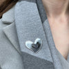 Double Heart Scarf Clip/ Brooch