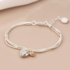 POM Silver Heart & Rose Gold Small Heart Chain Bracelet