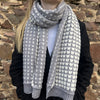 Grey Knitted Hearts Scarf