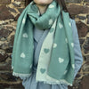 Green Reversible Heart Scarf