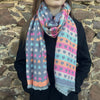 Grey Multi-Colour Reversible Heart Scarf