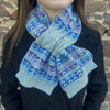 POM Wool blend blue mix heart knit pull through scarf