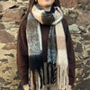 Sophie Taupe & Grey Check Blanket Scarf