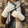 Beige Fur Lined Gloves