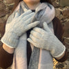 Light Grey Fur Lined Gloves