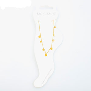 Mira Mira Multi Disc  Gold Plated Stainless Steel Anklet