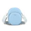 Lydia Rounded Cross Body 3 Zip Bag - Light Blue