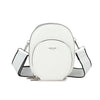 Lydia Rounded Cross Body 3 Zip Bag - White