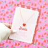 Bestie Enamel Heart Charm Necklace