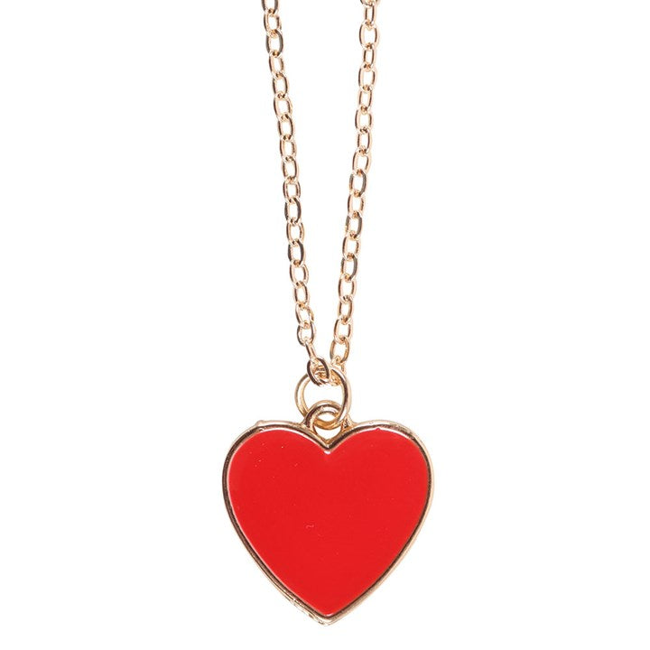 Bestie Enamel Heart Charm Necklace