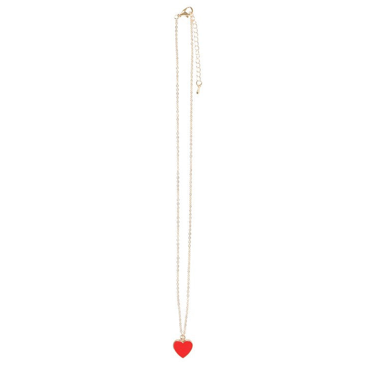 Bestie Enamel Heart Charm Necklace