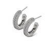 Unique Sterling Silver & CZ Hoop Earrings