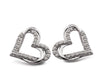 Unique Sterling Silver CZ Double Heart Stud Earrings