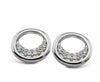 Unique Sterling Silver CZ Crescent Circular Stud Earrings