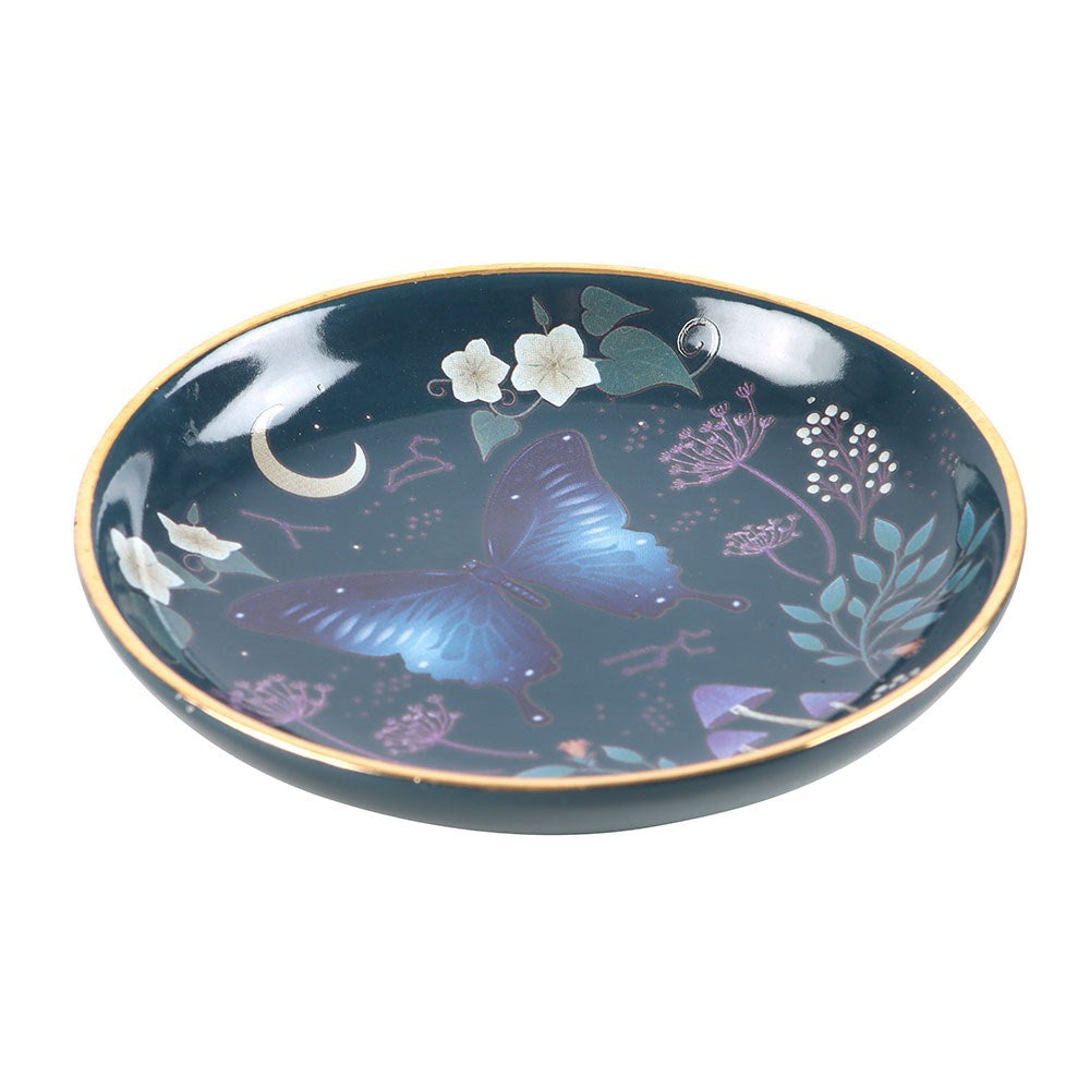 Night Flight  Round Midnight Moth Trinket Dish