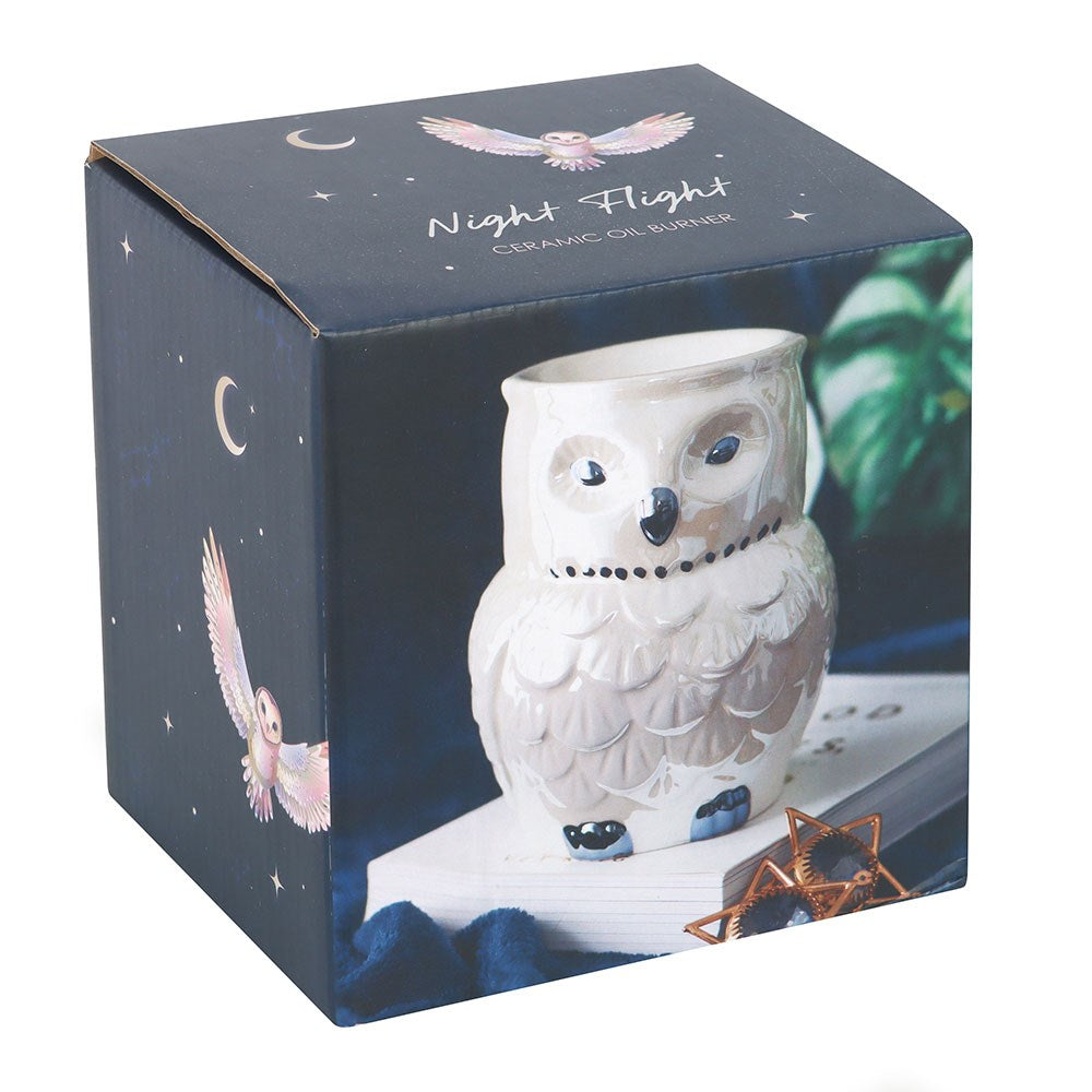 Night Flight Owl Shaped Iridescent Oil Burner and Wax Warmer