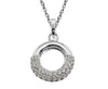 Unique Sterling Silver & CZ Circle Necklace