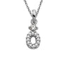 Unique Sterling Silver CZ Oval Drop Necklace