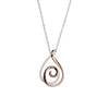 Unique & Co Rose Gold Plated Sterling Silver CZ Swirl Pendant Necklace