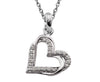 Unique Sterling Silver & CZ Double Heart Necklace