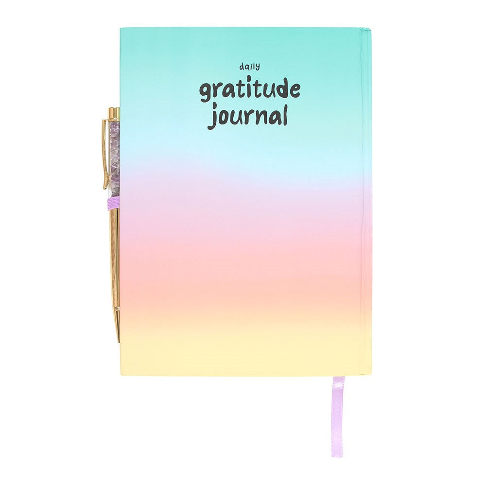 Multicoloured Gratitude Journal with Amethyst Pen