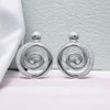 Unique & Co Silver Zirconia Circular Swirl Earrings