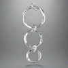 Sterling Silver Graduated Triple Beaten Rings Necklace