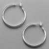 Sterling Silver 35mm Plain Hoop Stud Earrings