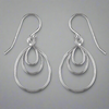 Sterling Silver Triple Wire Teardrop Earrings