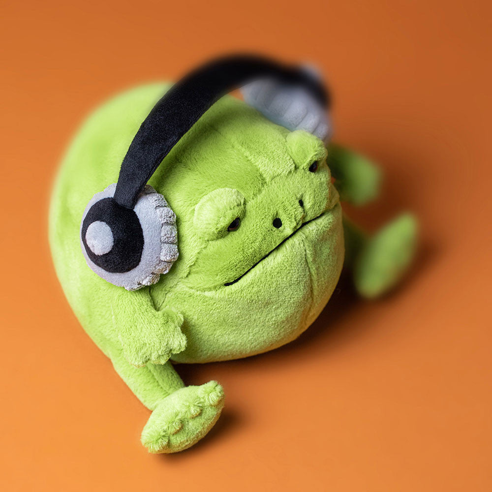 Jellycat Ricky Rain Frog  With Headphones