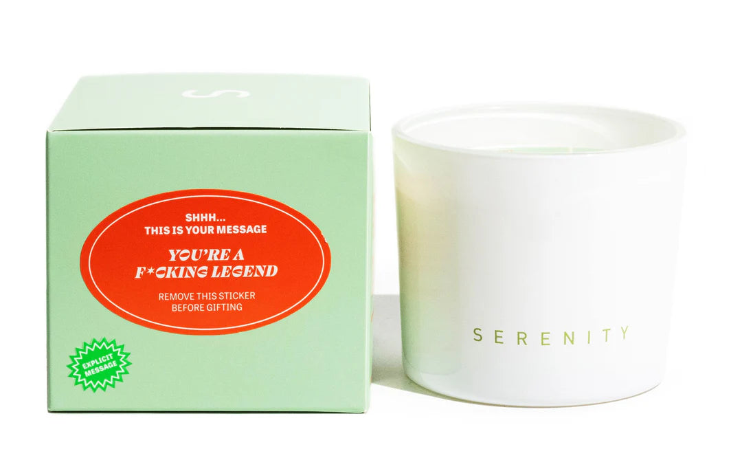 Serenity Hidden Message You're A F***ing Legend Candle