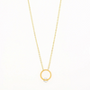 Mira Mira Circle Outline & Crystal Gold Plated Stainless Steel Necklace