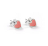 Carrie Elspeth Silver Plated Enamel Heart Stud Earrings