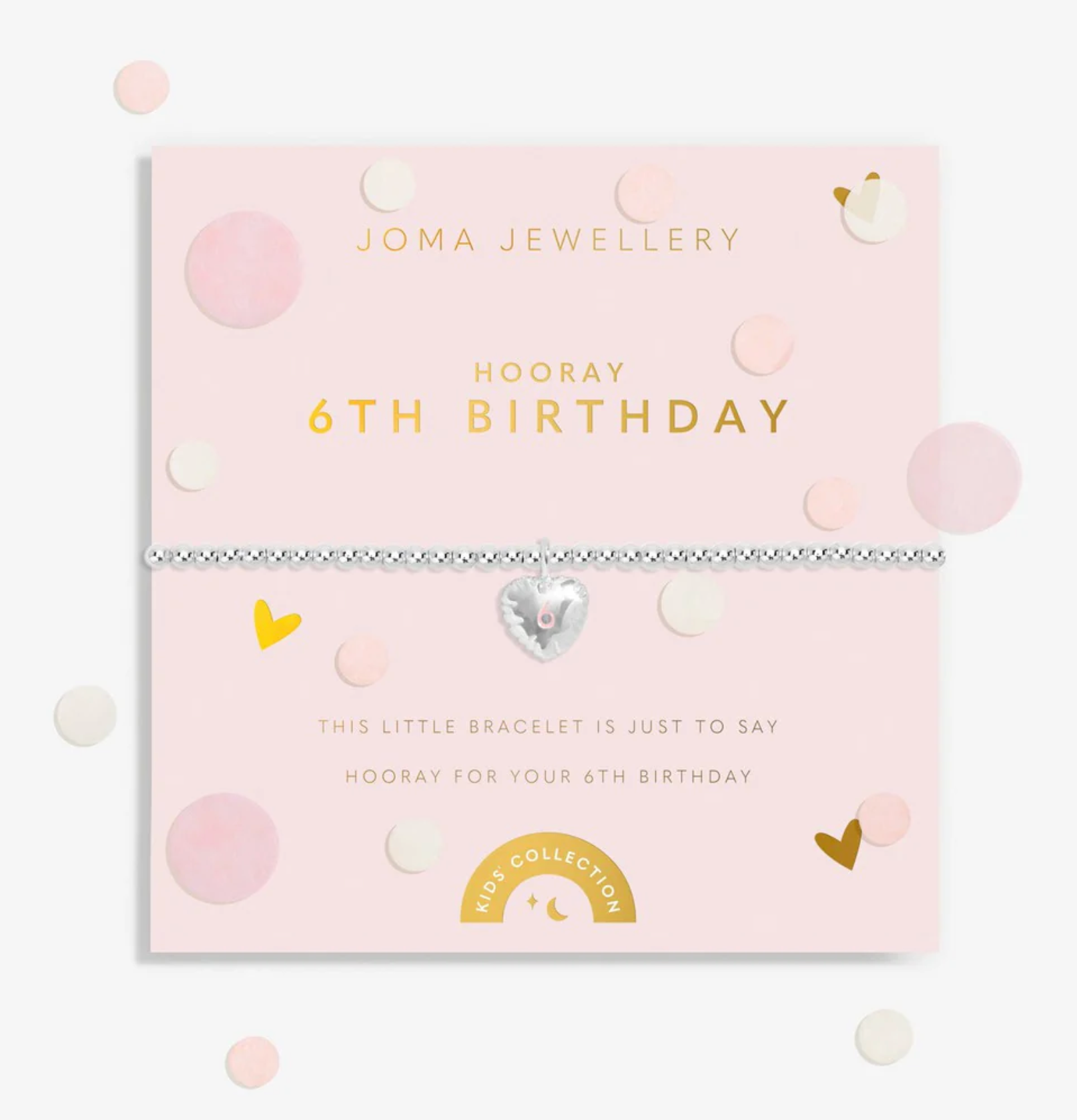 Joma Jewellery Kids' Confetti A Little '6th Birthday' Silver Plated Bracelet