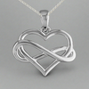 Sterling Silver Plain Infinity Entwined Heart Necklace