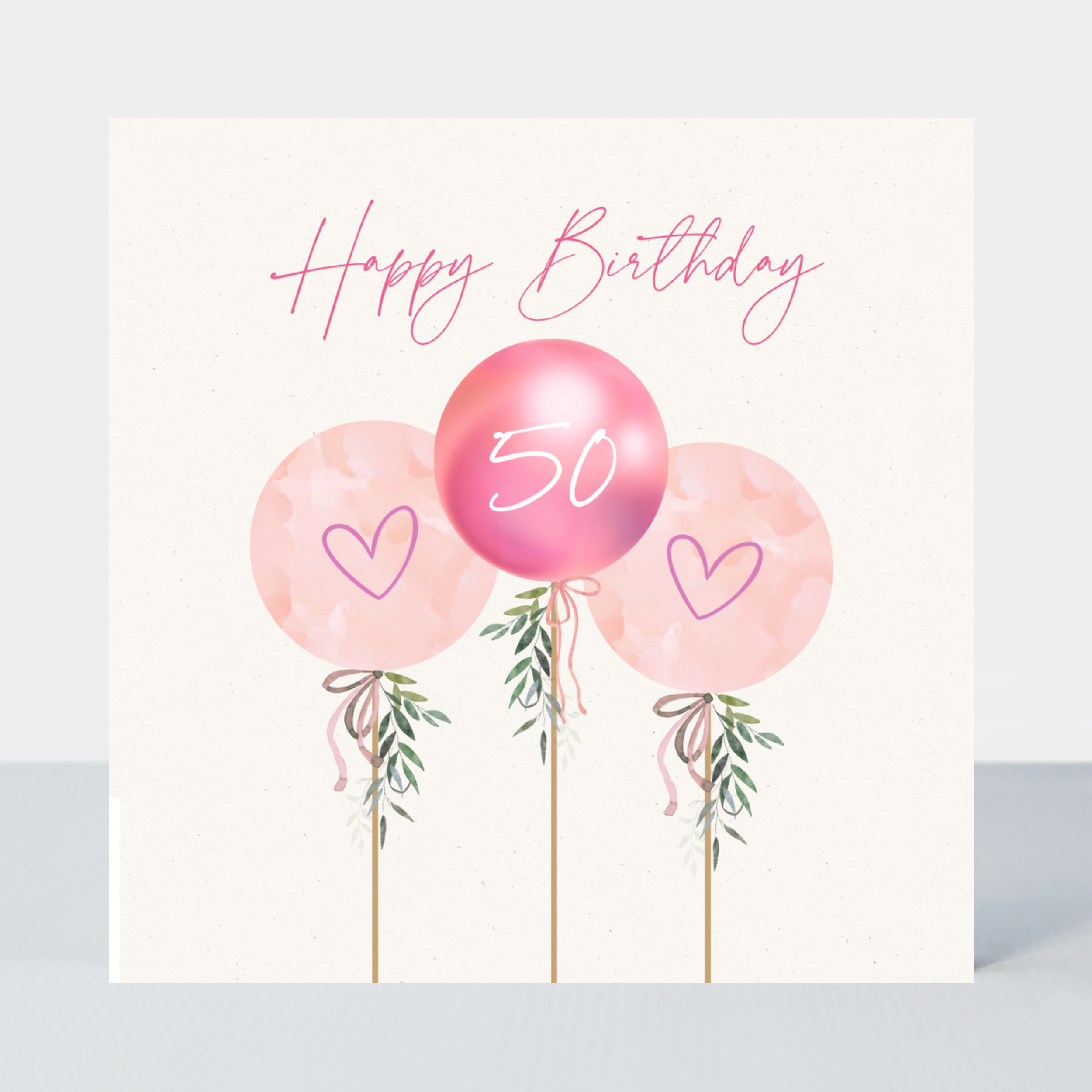 Camile 50 Happy Birthday Balloons Card