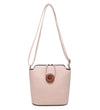 Button Design Bucket Handbag - Pink