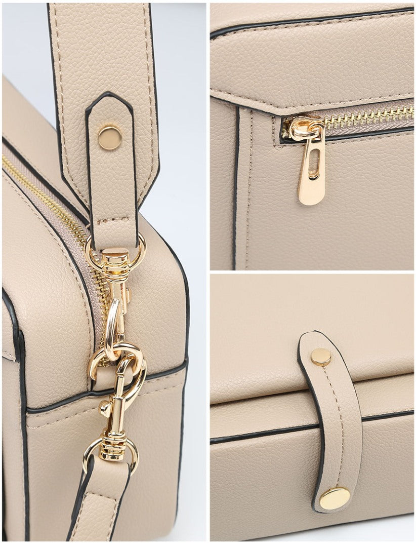 Scarlett Double Strap Crossbody Bag - Beige