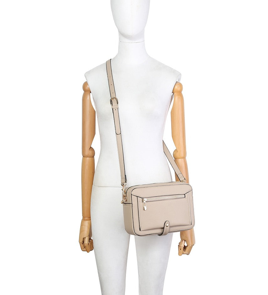 Scarlett Double Strap Crossbody Bag - Beige