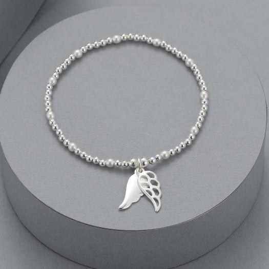 Silver angel wing on sale bracelet