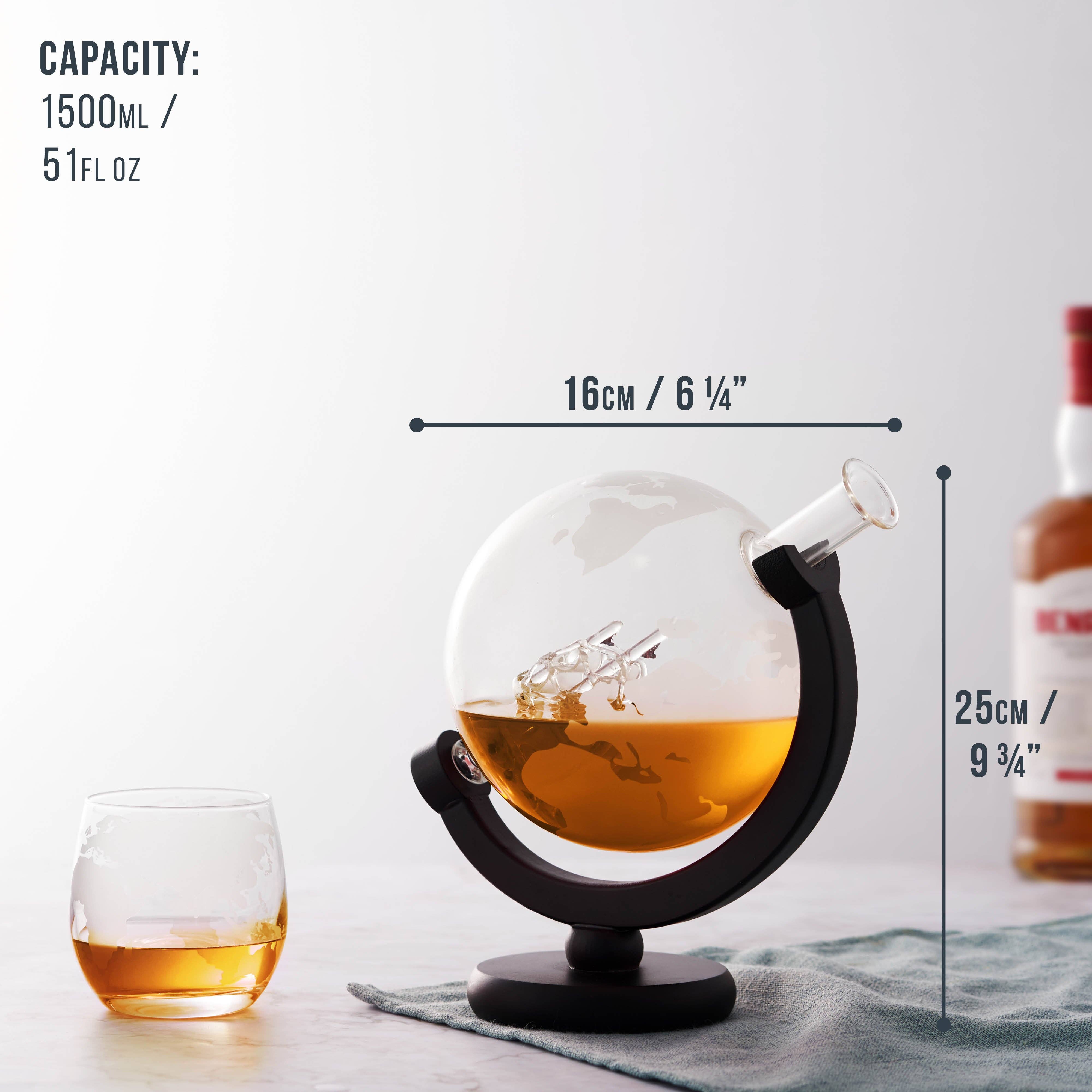 Oak & Steel - Globe Whiskey Decanter Set