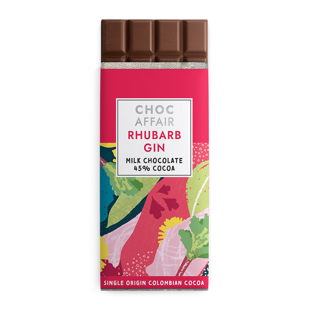 Choc Affair Gin & Rhubarb Milk Chocolate Bar | More Than Just A Gift