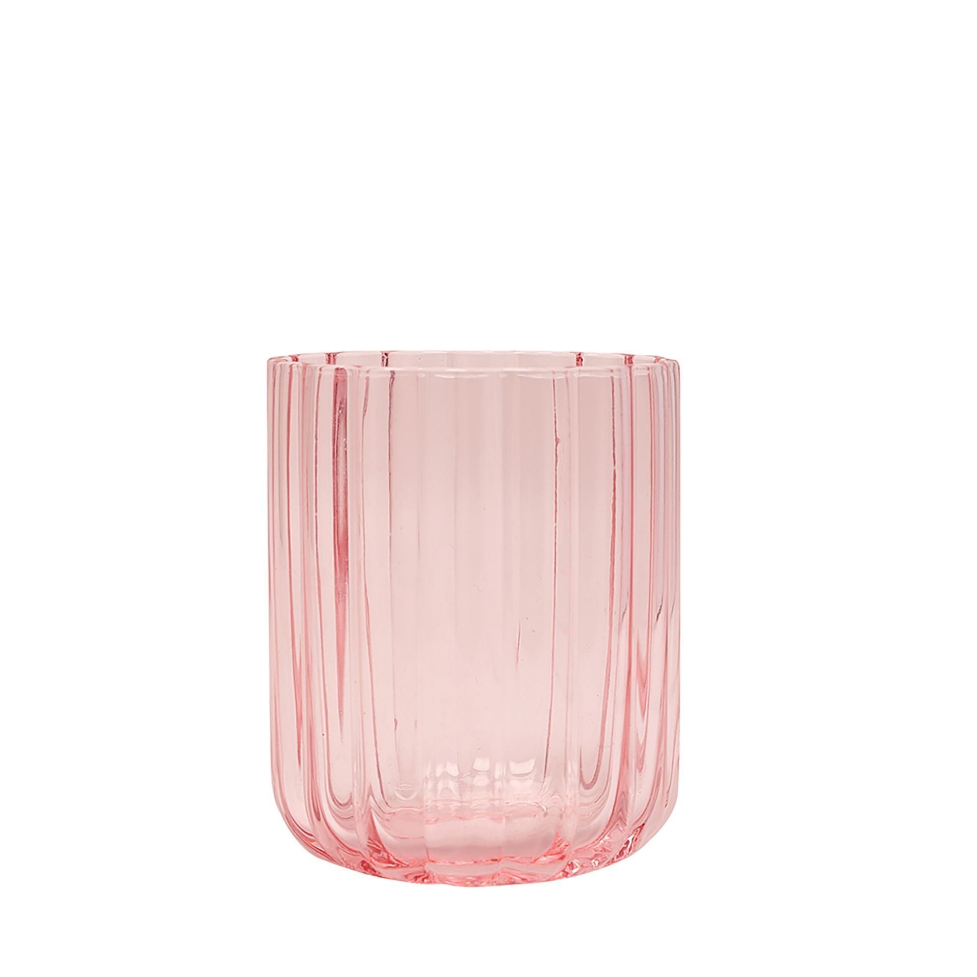 Hestia Set of 2 Pink Scallop Glass Tumblers