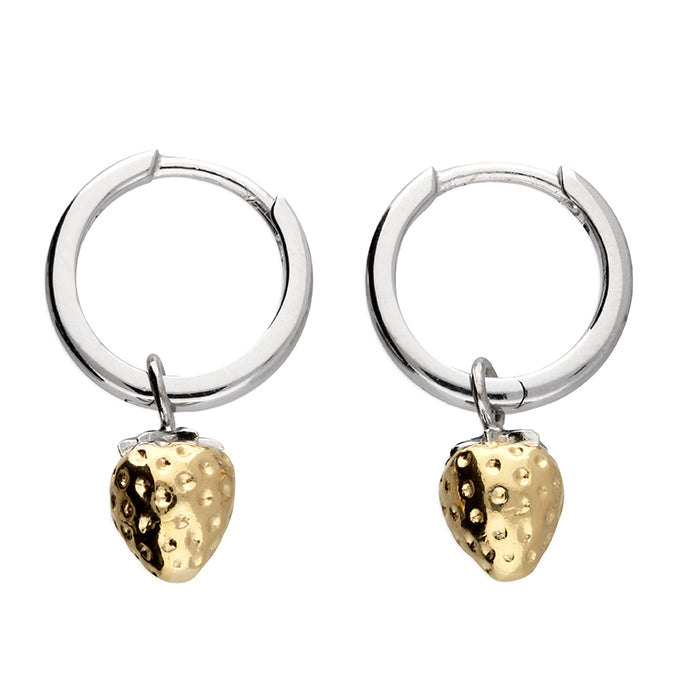 Iris & Miel Sterling Silver Strawberry Huggie Earrings