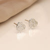 POM Sterling Silver Hammered Heart Stud Earrings