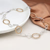 POM Faux Gold and Silver Plated Hammered Hoop Necklace