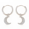 Miramira Silver Moon Huggie Earrings