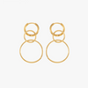 Mira Mira Triple Circle Huggie Drop Gold Plated Stainless Steel Earrings