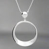 Sterling Silver CZ & Twist Circle Necklace